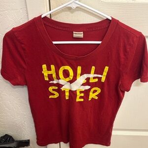 Vintage Hollister Red Tee with Yellow Logo